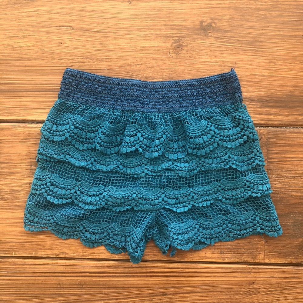 Rue 21 Blue Lace Shorts